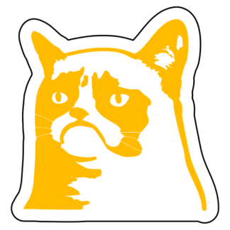 Grumpy Cat 2 Sticker (Yellow)